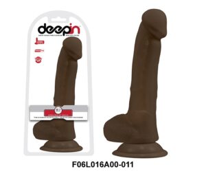 Deep In 8 inch PVC Dong Brown with Suction Cup